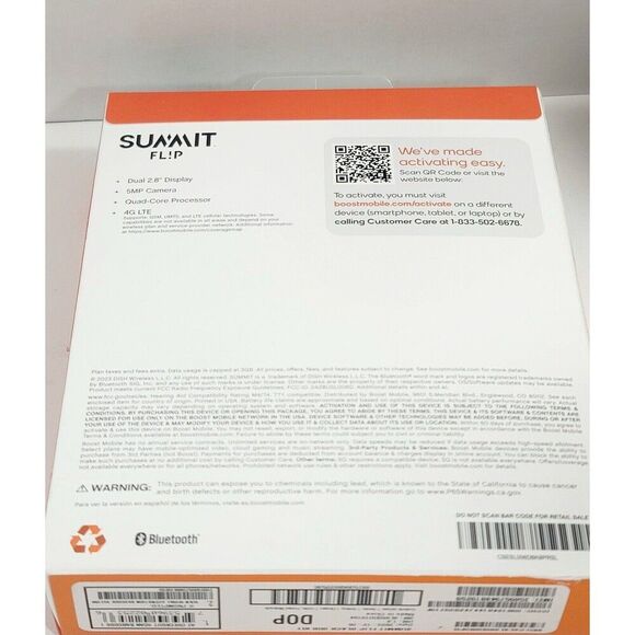 Boost Mobile Summit Flip Bundle 2.8" 5MP Prepaid Phone w/ 12 Months Service NEW - Picture 5 of 14